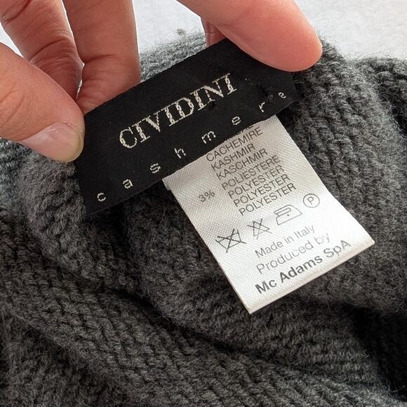 CIVIDINI Cashmere Gray Knit Cashmere High Neck Sleeveless Italy Sweater, size 44 - Picture 5 of 6